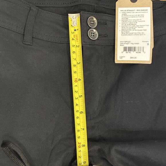 NWT Prana Halle Straight Fit Women's Hiking Pants Black Size 8 Stretch Zion - Picture 7 of 8